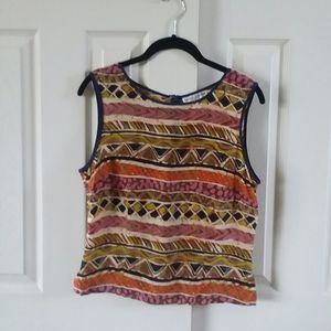 Nancy Crystal Sleeveless Silk Top